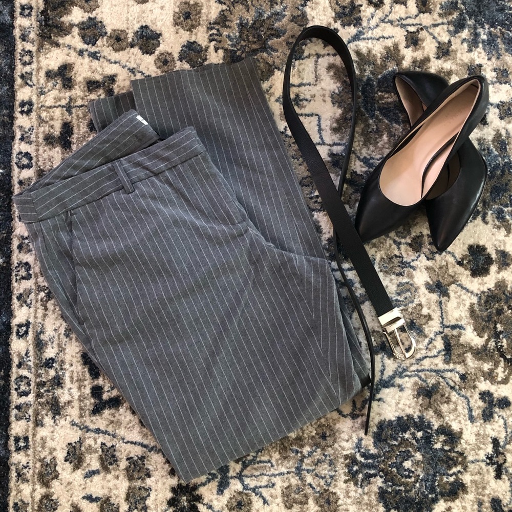 Size 12 Gray and White pin stripe slacks.